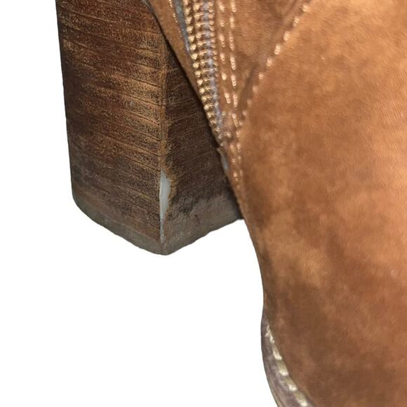 ALDO Womens Size 7 Cognac Brown Ankle Boot With Side Zipper Stacked Heel - Picture 13 of 15